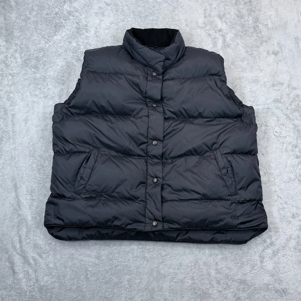 Cabelas Premier Northern Goose Down 650 Puffer Vest 2XL Mens‎ Black Snap Front